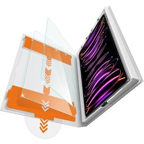 2 Pack Screen Protector for iPad Pro 12.9 inch 6th/5th/4th/3th Generation(2022/2021/2020/2018 Released)，9H Tempered Glass Film,Easy Install，Apple Pencil Compatible,Bubble Free, HD Clarity, Face ID Compatible