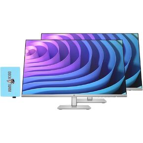 HP 27 inch 1080P Computer Monitor in SIlver and Black 27" Full HD (1920 x 1080) 75Hz Anti-Glare IPS Display with AMD FreeSync, 2 HDMI, 1 VGA, Accurate Color (2024 Model) With Docztorm Dock - Pack of 2