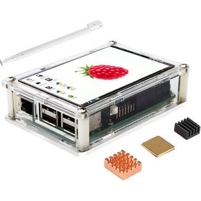 for Raspberry Pi Display 3.5 inch TFT LCD Screen Kit, 3.5'' 480x320 Resolution TFT Touch Screen Moudle with Protective Case Touch Pen Heatsinks for Raspberry Pi 4 3 B+,Pi 3 B, Pi 2, Pi Zero