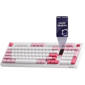 Akko 5098B Wireless Gaming Keyboard with Screen, Wasteland Survival Mechanical Keyboard with Scroll Wheel, Hot-Swappable Gaming Keyboard with Numberpad, RGB Gasket Keyboard, Piano Pre Lubed Switch