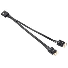 مقسم USB للوحة الأم، مقسم USB 2.0 9-Pin USB 1 في 2، محول USB للوحة الأم 9Pin كابل توسيع الخط مقسم USB للوحات الأم للكمبيوتر، NZXT، مقسم رأس USB بطول 17.6 سم.