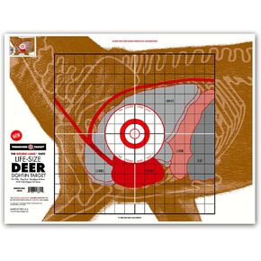 Life Size Deer Vital Organ Sight in Double Lung Shot - 19x25 Inch Paper Large Game Hunting & Shooting Targets