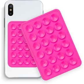 Cymbidium Silicone Suction Phone Mount - Sticky Phone Grip, Suction Cup Phone Case - iPhone and Android Suction Cup Phone Mount for Selfies and Tiktok Videos (Hot Pink)