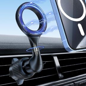 Fits Magsafe Car Mount for iPhone: [20 Powerful Magnets] Magnetic Air Vent Phone Holder [1080° Adjustable] Compatible iPhone 15 14 13 12 Pro Plus Max Mini & MagSafe Case & All Cell Phones