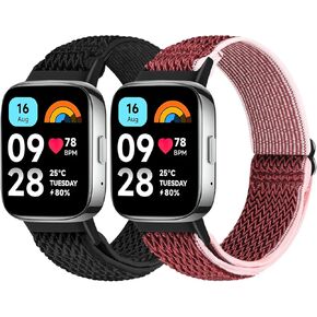 Tiptops Bands Compatible with Xiaomi Redmi Watch 3 Active Replacement Band Nylon Wristband Strap Elastic Compatible with Xiaomi Redmi Watch 3 / Watch 3 Lite/Active