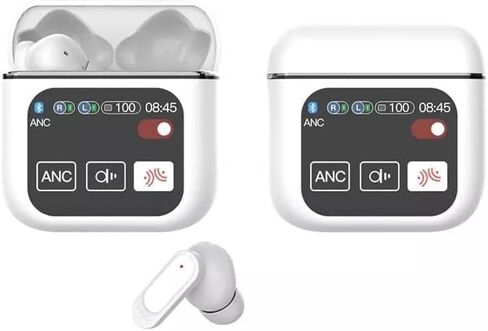Touch Screen Earbuds, Wireless Earbuds Smart Screen, Active Noise Cancelling Earbuds, TWS Bluetooth Earbuds Sports Waterproof Headphones (Blue) in Saudi Arabia