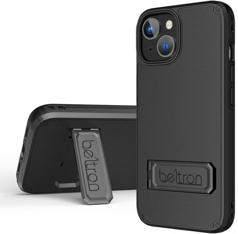 مجموعة حافظة BELTRON لهاتف iPhone 15 Pro Max، حافظة نحيفة واقية لكامل الجسم ومشبك حزام دوار 3 في 1 مع مسند/حامل بطاقات متوافق مع Apple iPhone 15 Pro Max (2023) in Kuwait