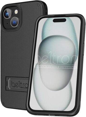 مجموعة حافظة BELTRON لهاتف iPhone 15 Pro Max، حافظة نحيفة واقية لكامل الجسم ومشبك حزام دوار 3 في 1 مع مسند/حامل بطاقات متوافق مع Apple iPhone 15 Pro Max (2023) in Kuwait