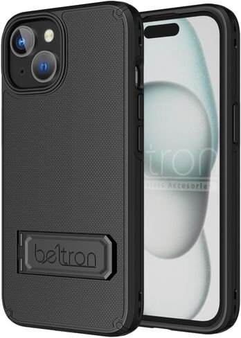 مجموعة حافظة BELTRON لهاتف iPhone 15 Pro Max، حافظة نحيفة واقية لكامل الجسم ومشبك حزام دوار 3 في 1 مع مسند/حامل بطاقات متوافق مع Apple iPhone 15 Pro Max (2023) in Kuwait