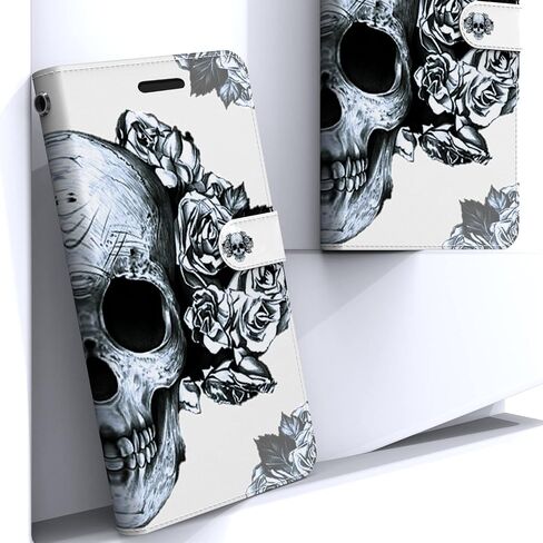 for Motorola G 5G 2024 Case/Motorola G Play 5G 2024 Case, Moto G Play 5G 2024 Case Wallet with Card Holder Slots Wrist Strap, Moto G 5G 2024 Case Flip Folio Skull Leather Phone Case in Saudi Arabia