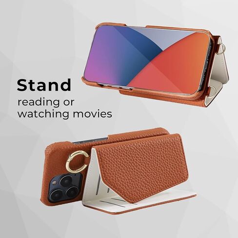 HANDODO Wallet Case Compatible iPhone 14 Pro,Women Vegan Leather Detachable Crossbody Phone Case with RFID Blocking Card Holder Adjustable Strap Shockproof Kickstand Phone Wallet (Black) in Saudi Arabia