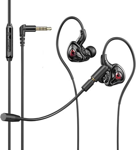 QJF-G59 in-Ear Gaming Headphones with Microphone, 3.5mm Interface, Wired Gaming Noise-Cancelling Earbuds, Suitable for mobilephones, laptops, Switch, Xbox One, PC, PS4/5 and Other Devices in Saudi Arabia