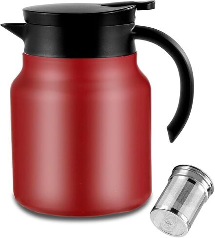 34oz Thermal Coffee Carafe,Tea Pot 316 Stainless Steel, Double Wall Vacuum Coffee Carafe | Hot & Cold Retention | BPA Free (black) in Saudi Arabia
