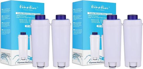 4-Pack PrimaPure Coffee Espresso Machine Water Filter Replacement For DeLonghi DLSC002, DLS C002, SER3017, 5513292811, ESAM, ECAM, ETAM Series in Kuwait