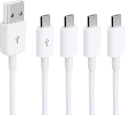 CERRXIAN كابل شحن Y متعدد USB 4 في 1 بطول 0.5 متر، USB 2.0 ذكر A إلى 4 كابل شحن ومزامنة بيانات Micro USB ذكر (أبيض) (4 ميكرو) in Saudi Arabia