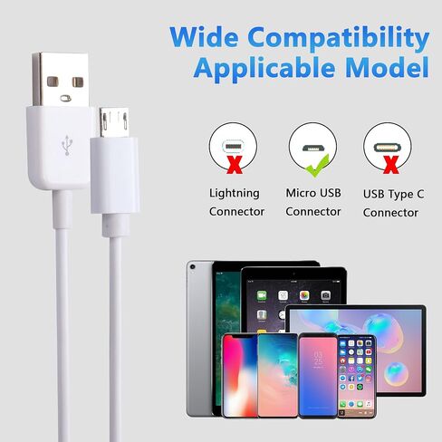 CERRXIAN كابل شحن Y متعدد USB 4 في 1 بطول 0.5 متر، USB 2.0 ذكر A إلى 4 كابل شحن ومزامنة بيانات Micro USB ذكر (أبيض) (4 ميكرو) in Saudi Arabia