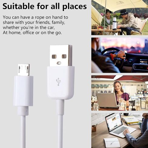 CERRXIAN كابل شحن Y متعدد USB 4 في 1 بطول 0.5 متر، USB 2.0 ذكر A إلى 4 كابل شحن ومزامنة بيانات Micro USB ذكر (أبيض) (4 ميكرو) in Saudi Arabia