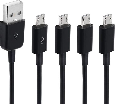 CERRXIAN 0.5m 4 in 1 Multi Micro USB Charging Y Cable, USB 2.0 A Male to 4 Micro USB Male Splitter Data Sync & Charging Cable(White)(4micro) in Saudi Arabia