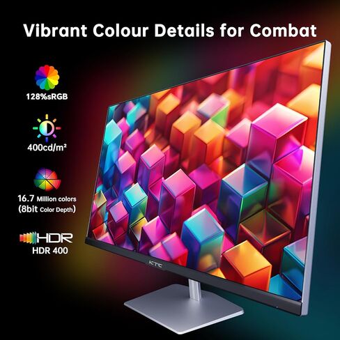 شاشة KTC مقاس 24 بوصة، شاشة IPS سريعة 1080p 144 هرتز 165 هرتز 1 مللي ثانية، 125.25% sRGB، HDR، شاشة كمبيوتر بدون حدود للألعاب، FreeSync Premium & G-Sync، HDMI 2.0x2، DP1.4x2، دعم Vesa، العناية بالعين للاعبين in Saudi Arabia
