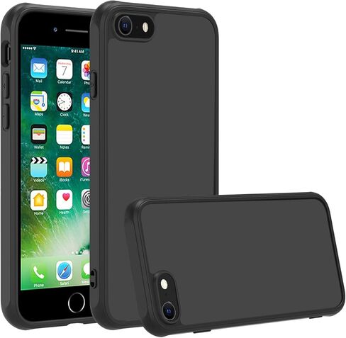 for iPhone 6/6s case/iPhone se case All Black Matte Back Phone Case,Anti Yellowing Cell Phone Cover Rugged Shockproof Protective Bumper (Black, iPhone 6/6s/SE2/se3/8/7) in Saudi Arabia