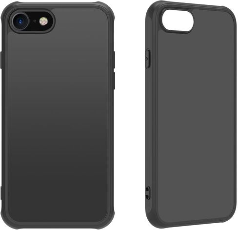 for iPhone 6/6s case/iPhone se case All Black Matte Back Phone Case,Anti Yellowing Cell Phone Cover Rugged Shockproof Protective Bumper (Black, iPhone 6/6s/SE2/se3/8/7) in Saudi Arabia
