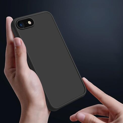 for iPhone 6/6s case/iPhone se case All Black Matte Back Phone Case,Anti Yellowing Cell Phone Cover Rugged Shockproof Protective Bumper (Black, iPhone 6/6s/SE2/se3/8/7) in Saudi Arabia