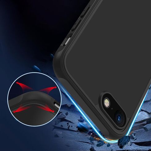 for iPhone 6/6s case/iPhone se case All Black Matte Back Phone Case,Anti Yellowing Cell Phone Cover Rugged Shockproof Protective Bumper (Black, iPhone 6/6s/SE2/se3/8/7) in Saudi Arabia