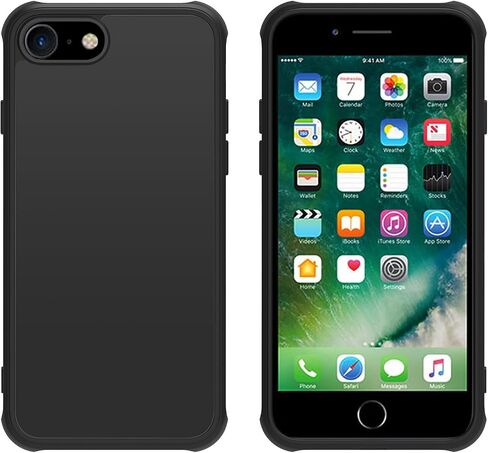 for iPhone 6/6s case/iPhone se case All Black Matte Back Phone Case,Anti Yellowing Cell Phone Cover Rugged Shockproof Protective Bumper (Black, iPhone 6/6s/SE2/se3/8/7) in Saudi Arabia