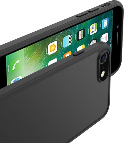 for iPhone 6/6s case/iPhone se case All Black Matte Back Phone Case,Anti Yellowing Cell Phone Cover Rugged Shockproof Protective Bumper (Black, iPhone 6/6s/SE2/se3/8/7) in Saudi Arabia