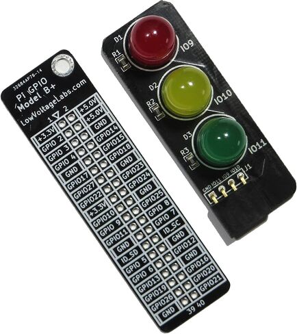 Low Voltage Labs – Pi Traffic Light and GPIO Plus Reference Board Combo Pack for The Raspberry Pi A+, B+, 2, 3, 3B+ and 4 in Saudi Arabia