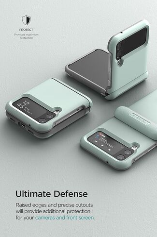 حافظة هاتف Terra Guard الحديثة من VRS DESIGN لهاتف Galaxy Z Flip 4 5G (2022)، حافظة حماية بمفصلات شبه تلقائية بتصميم عصري أنيق (أخضر بحري) in Saudi Arabia