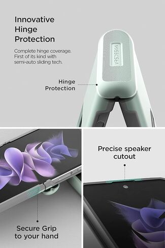حافظة هاتف Terra Guard الحديثة من VRS DESIGN لهاتف Galaxy Z Flip 4 5G (2022)، حافظة حماية بمفصلات شبه تلقائية بتصميم عصري أنيق (أخضر بحري) in Saudi Arabia