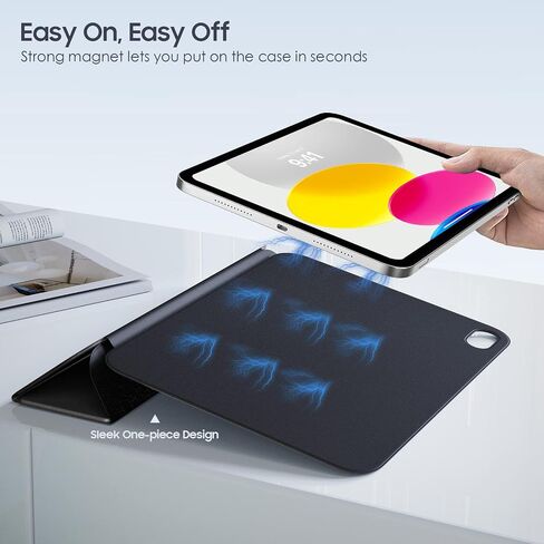 TiMOVO Magnetic Case for iPad 10th Generation 2022, iPad 10.9 inch Case, Slim Smart Folio, Magnetic Rebound Stand Leather Cover Case for iPad 10, Auto Wake/Sleep, Abyss Blue in Kuwait