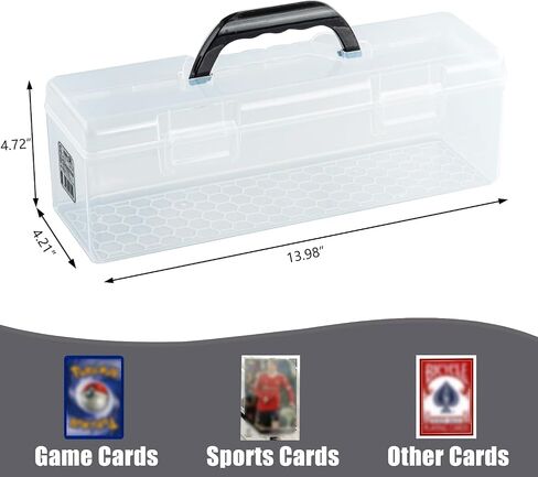Trading Card Storage Box, Top loader Storage Box with Handle, Plastic Baseball Card Storage Box Set of 7, Clear Sports Cards Holder Playing Card Case, Large for 180+ Toploaders or 1000+ Cards in Saudi Arabia