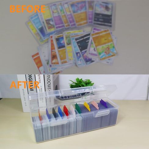 Trading Card Storage Box, Top loader Storage Box with Handle, Plastic Baseball Card Storage Box Set of 7, Clear Sports Cards Holder Playing Card Case, Large for 180+ Toploaders or 1000+ Cards in Saudi Arabia