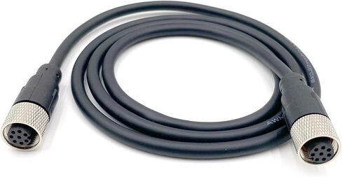 M12 8 Pins Connector Cable, Double Female Straight Circular Connector Molding Cable A Code Industrial Molded Cable IP67 Waterproof Unshielded PVC Cable 30V 2A AC/DC 1Meter AWG24（3.28ft） in Saudi Arabia