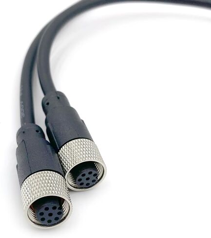 M12 8 Pins Connector Cable, Double Female Straight Circular Connector Molding Cable A Code Industrial Molded Cable IP67 Waterproof Unshielded PVC Cable 30V 2A AC/DC 1Meter AWG24（3.28ft） in Saudi Arabia