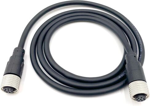 M12 8 Pins Connector Cable, Double Female Straight Circular Connector Molding Cable A Code Industrial Molded Cable IP67 Waterproof Unshielded PVC Cable 30V 2A AC/DC 1Meter AWG24（3.28ft） in Saudi Arabia