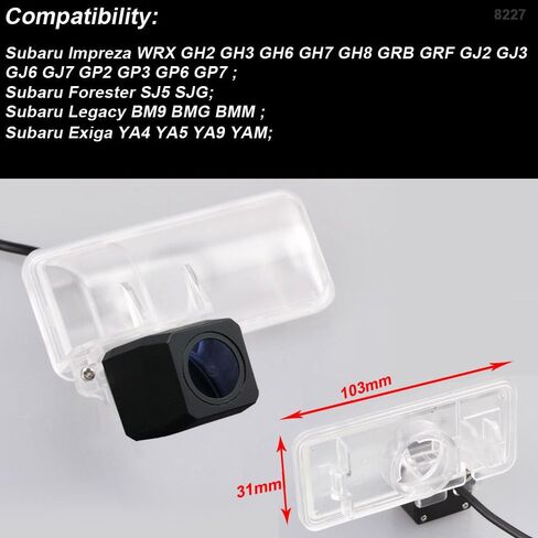 Car Backup Camera Waterproof Rear-View License Plate Rear Reverse Parking Camera for Subaru Impreza WRXSTi Sedan Wagon Forester Legacy Exiga BRZ ZC6 (Starlight Super pro Camera) in Saudi Arabia