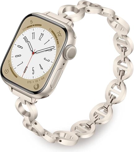 TRUMiRR Band for Apple Watch Series 10 42mm / 9 8 7 41mm / SE (2nd Gen) 40mm Starlight Women, Stainless Steel Watchband Feminine Jewelry Strap for iWatch Apple Watch SE Series 6 5 4 3 2 1 40mm 38mm in Saudi Arabia