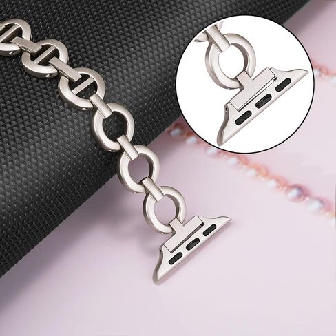 TRUMiRR Band for Apple Watch Series 10 42mm / 9 8 7 41mm / SE (2nd Gen) 40mm Starlight Women, Stainless Steel Watchband Feminine Jewelry Strap for iWatch Apple Watch SE Series 6 5 4 3 2 1 40mm 38mm in Saudi Arabia