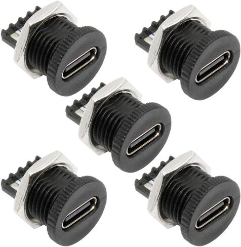 xiwai 5pcs/Set DIY OEM Type C Female Socket Connector to 6Pin PCBA Pinout Scew Nut Mount Type PD Power DC 5V/20V for Wiring in Saudi Arabia