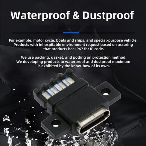 xiwai 5pcs/Set DIY OEM Type C Female Socket Connector to 6Pin PCBA Pinout Scew Nut Mount Type PD Power DC 5V/20V for Wiring in Saudi Arabia