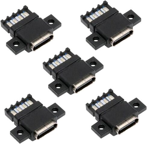 xiwai 5pcs/Set DIY OEM Type C Female Socket Connector to 6Pin PCBA Pinout Scew Nut Mount Type PD Power DC 5V/20V for Wiring in Saudi Arabia