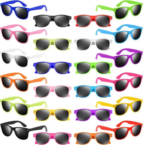 NEBURORA 6 Pack Neon Sunglasses Bulk Classic Retro Multicolor Party Sunglasses for Goody Bag Fillers Toys Adult Men Women Birthday Summer Beach Party Favors in Saudi Arabia
