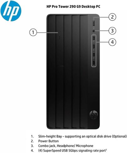 HP 2024 Business Tower Desktop | 12th Gen Intel i5 Processor | HDMI | VGA | DVD-RW | Wi-Fi | 2-Monitor Support | Windows 11 Pro (32GB RAM | 1.25TB SSD+HDD) in Saudi Arabia