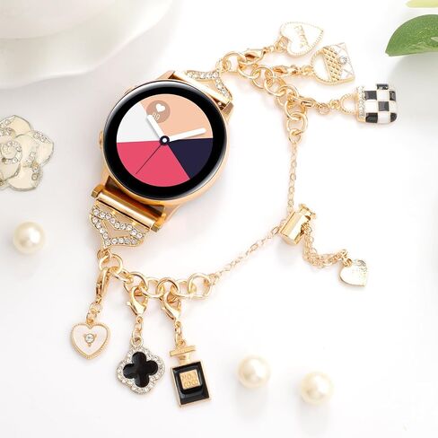 PENKEY Metal Band Compatible with Samsung Galaxy Watch 7 6 5 4 FE 40mm 44mm, Bling Bracelet Charms Dressy Pendants Straps for Samsung Watch 6 4 Classic 47mm 43mm 42mm 46mm/Watch 5 Pro 45mm in Saudi Arabia
