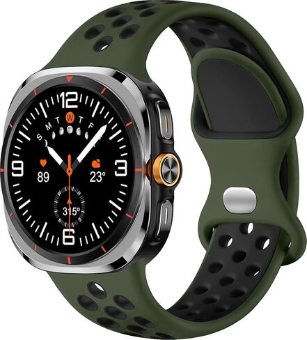 سوار رياضي SNBLK لساعة Galaxy Watch Ultra Bands، متوافق مع Samsung Watch Ultra Band، حزام بديل من السيليكون الناعم المسامي المقاوم للماء لساعة Galaxy Ultra 47 مم للرجال in Kuwait