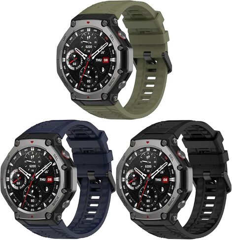 T-Rex 3 Bands Watch Strap Accessory Band Soft Silicone Sport Bands Compatible with Amazfit T-Rex 3 Smartwatch for Men in Saudi Arabia