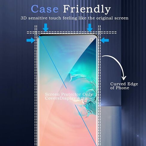 [2+2] واقي شاشة من الزجاج المقسى لهاتف Samsung galaxy S10، 2 ​​* فيلم زجاجي مقسى + 2 * واقي عدسة الكاميرا، فيلم زجاجي ثلاثي الأبعاد بتغطية كاملة، صلابة 9H، ترقية حماية الحافة، سهولة التركيب in Kuwait